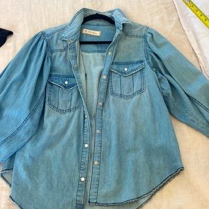 #NWOT denim Free People mother of pearl type snaps